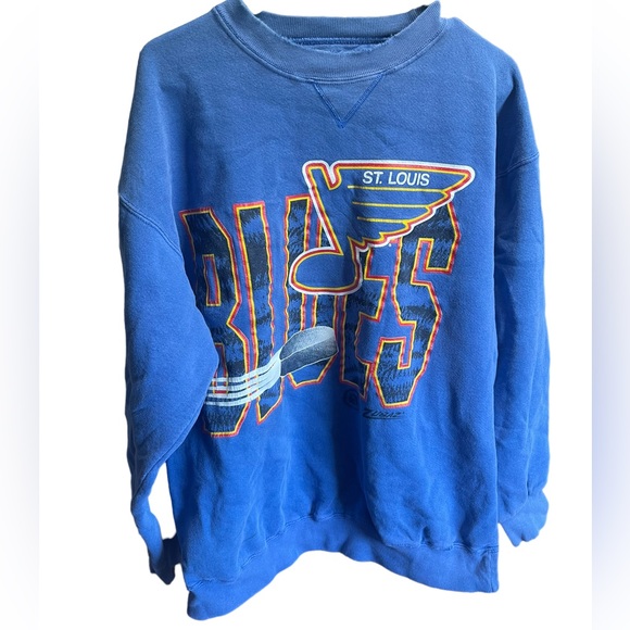 Zubaz Other - Vintage St. Louis Blues Crewneck Zubaz Men’s Sz Large Blue / Red / Yellow/ White